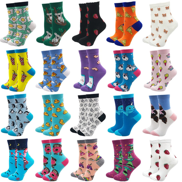 "Colorful Designs" Crew Socks