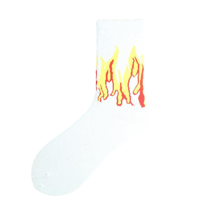 Flames 'White Flame' Crew Socks