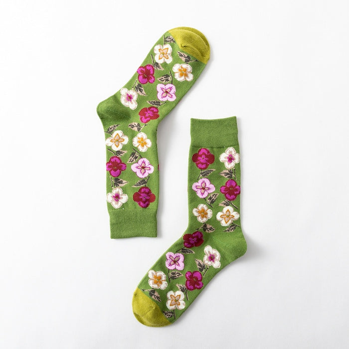 'Pattern Of Flower' Crew Socks