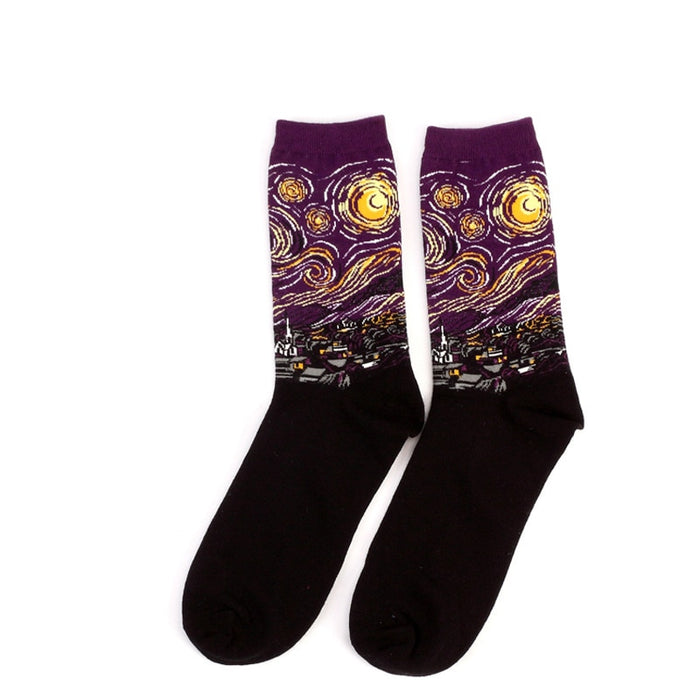 "The Starry Night Version 2" Crew Socks