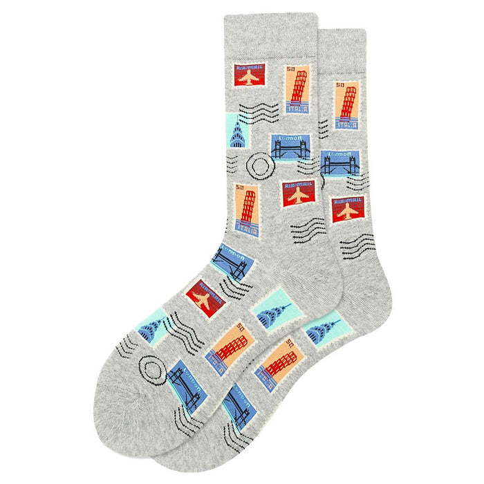 'Mail Stamps' Crew Socks