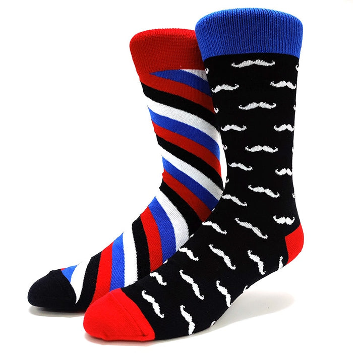 Mismatch 'Fancy Mustache' Crew Socks