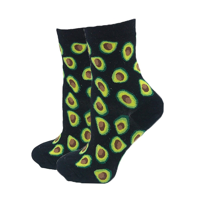 "Avocado Black" Crew Socks