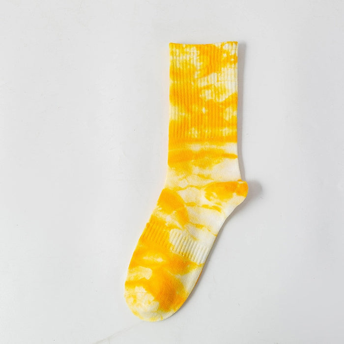 Tie Dye 'Yellow Tint' Crew Socks