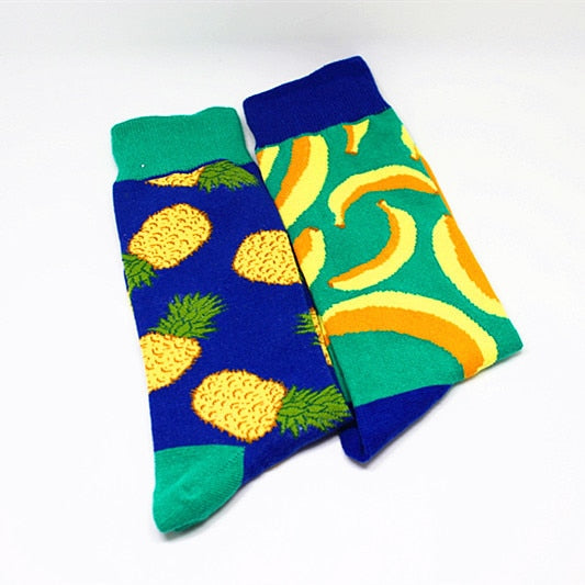 'Healthy Pineapples And Banana' Crew Socks