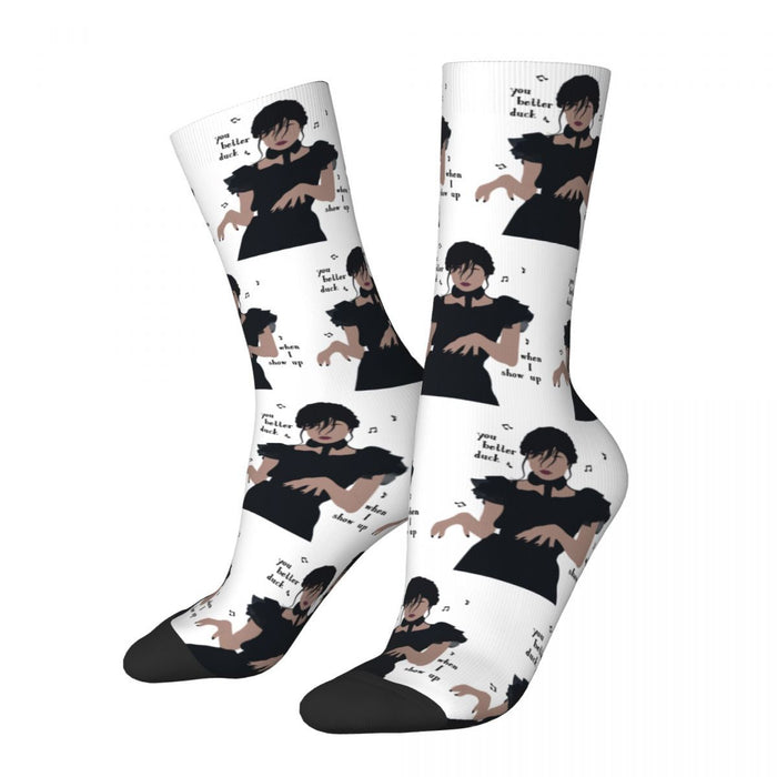 Wednesday Addams "Wednesday Addams Black And White" Crew Socks