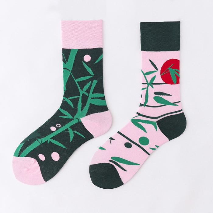 Mismatch 'Bamboo Trees' Crew Socks