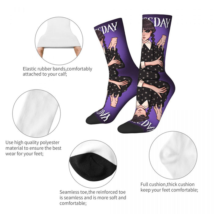 Wednesday Addams "Wednesday Addams With Thing Animated" Crew Socks