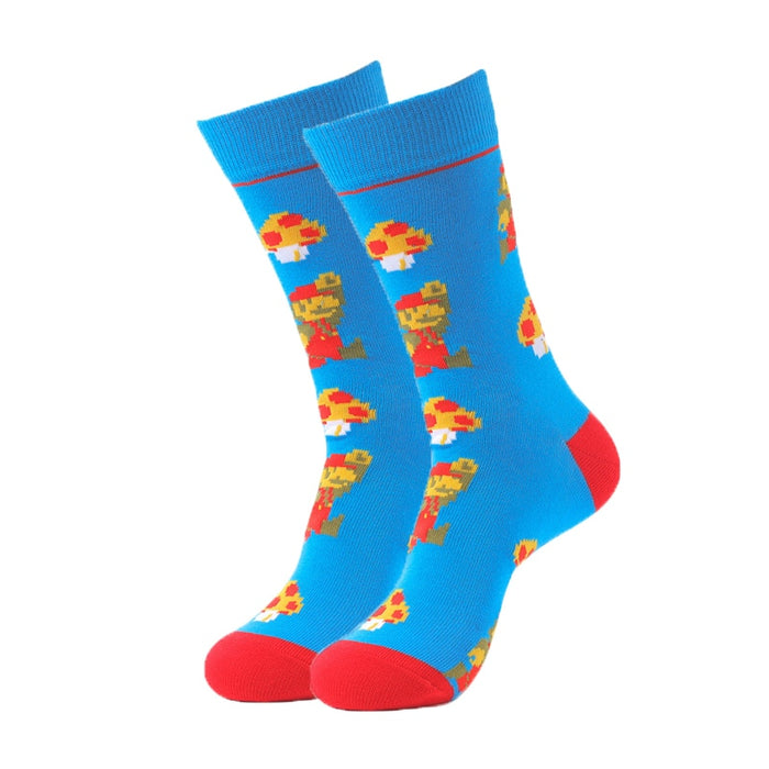 Super Mario "Super Mushroom Pixelated" Socks