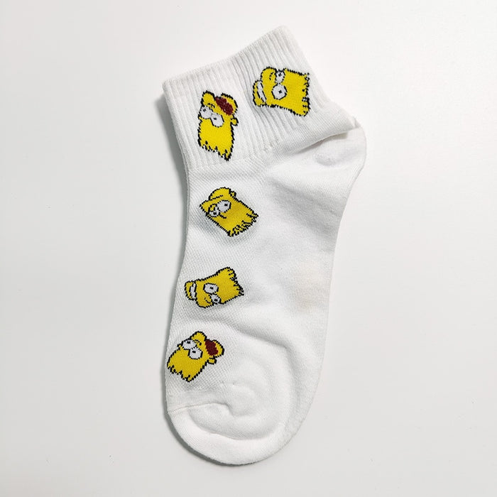 The Simpsons 'Bart's Different Emotions White' Ankle Socks