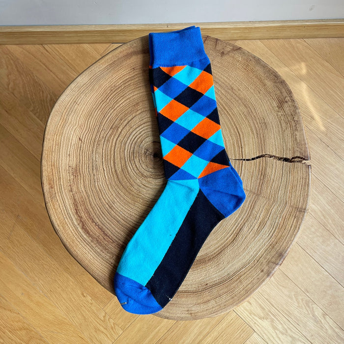 "Winter Color Stripes" Crew Socks