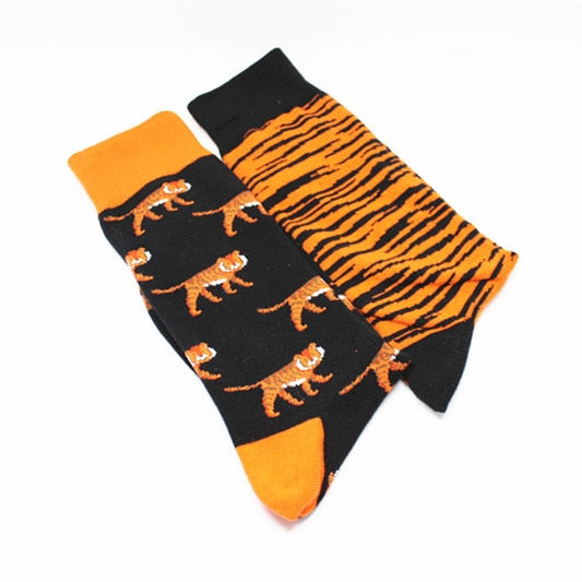 'Tiger And It's Prints' Crew Socks