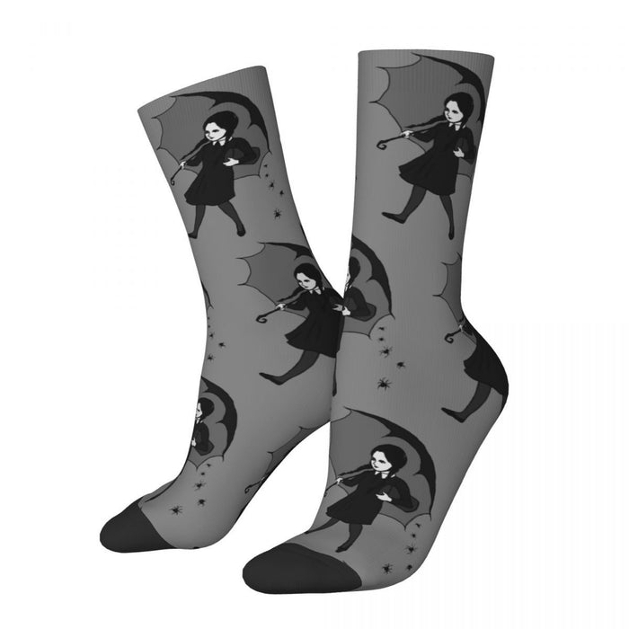 Wednesday Addams "Cute Animated Wednesday Addams" Crew Socks