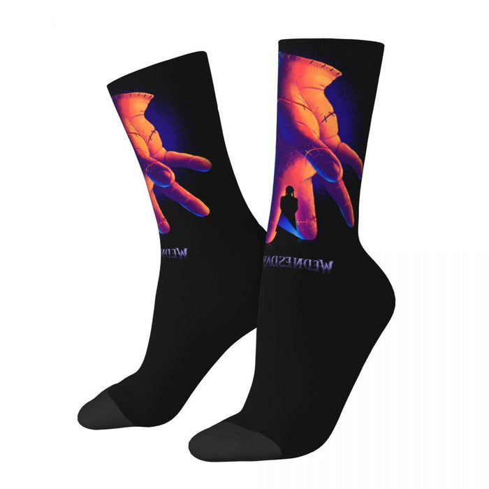 Wednesday Addams "The Thing Big Print" Crew Socks