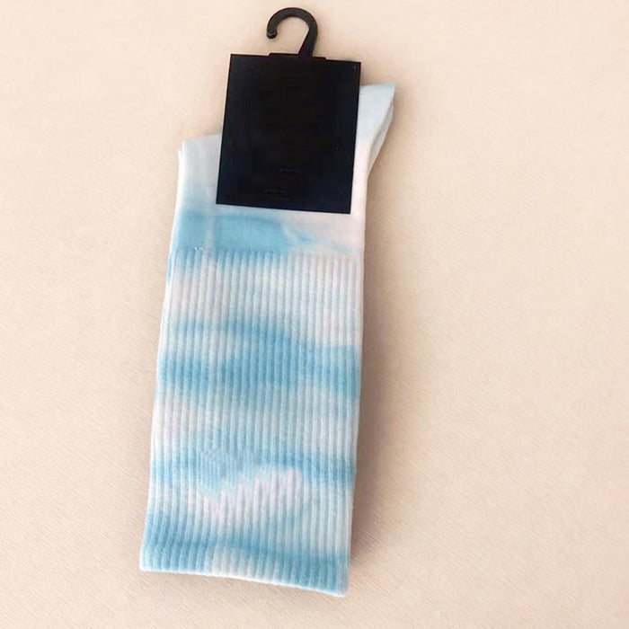 Tie Dye 'Sky Blue Tint' Crew Socks