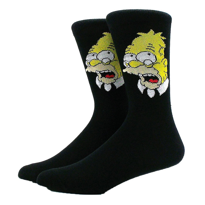 The Simpsons "Minimal Print Grampa" Socks