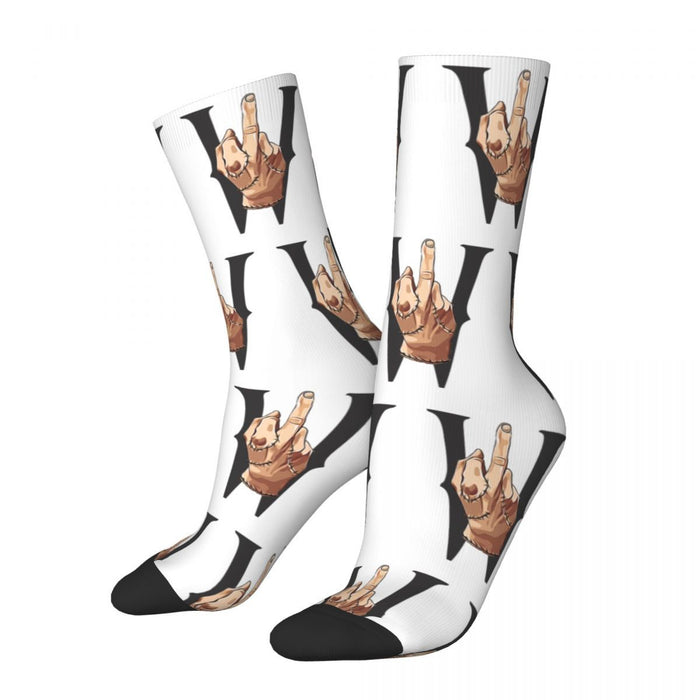 Wedneday Addams "The Thing Bad Finger Version 2" Crew Socks