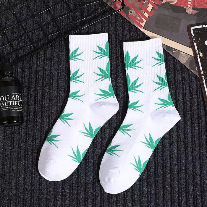 '5 Leaf Plant' Crew Socks