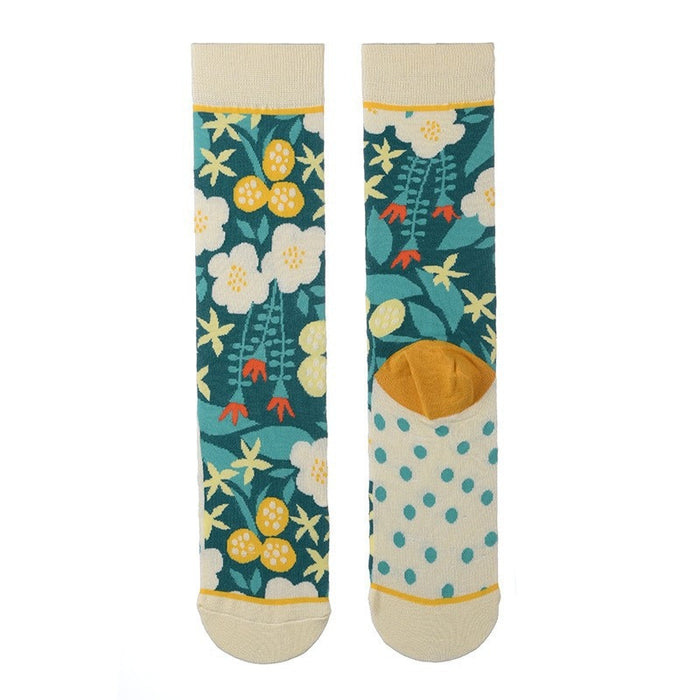 'Light Colors Flowers' Crew Socks