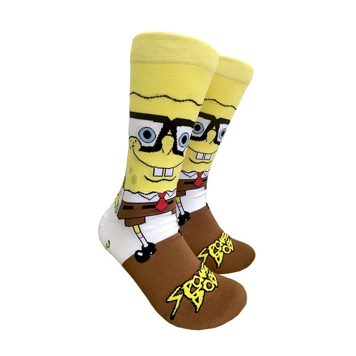 Spongebob 'Smiling Nerdy Spongebob' Crew Socks