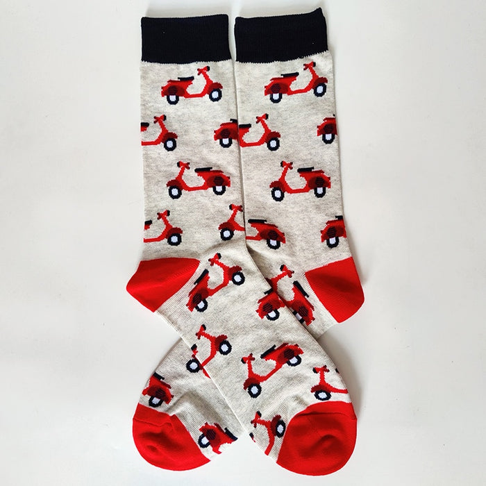 'Red Scooter' Crew Socks