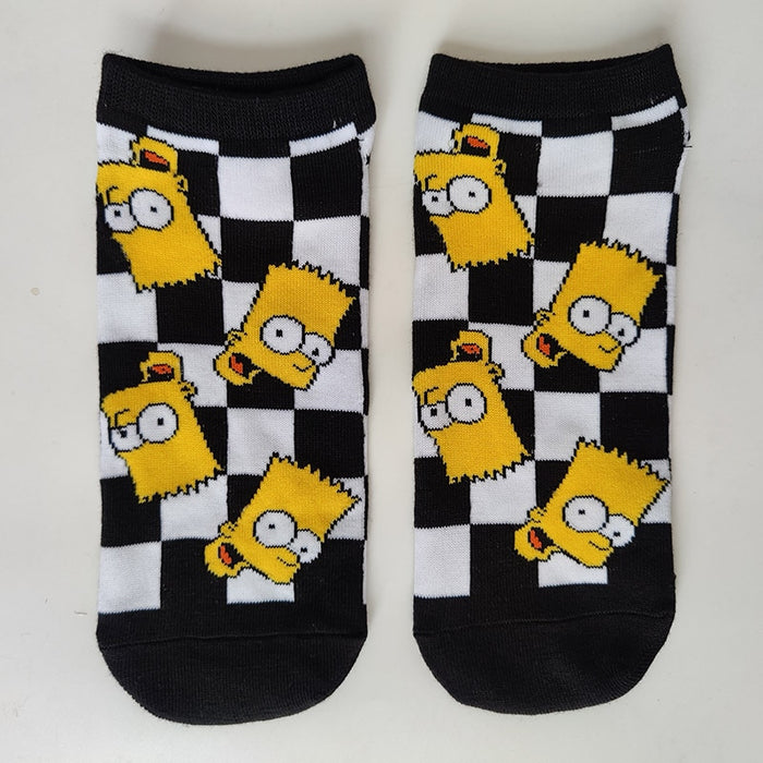 The Simpsons 'Bart In Checkered Design' Ankle Socks