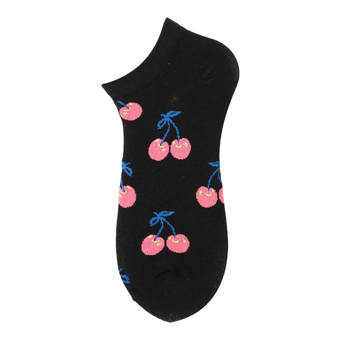 'Red Cherries' Ankle Socks