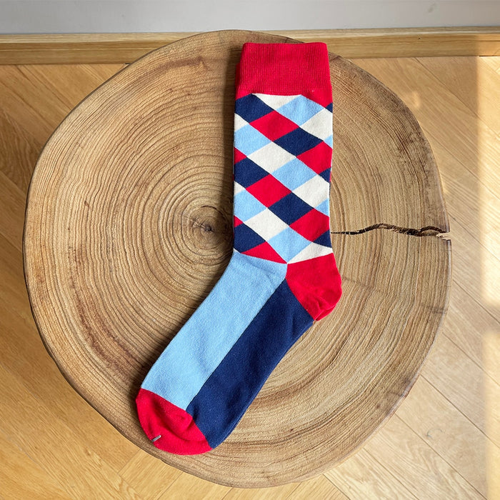 "Bright Color Stripes" Crew Socks