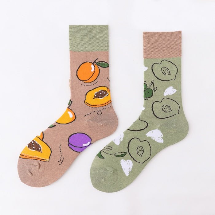 Mismatch 'Ripe Papayas' Crew Socks