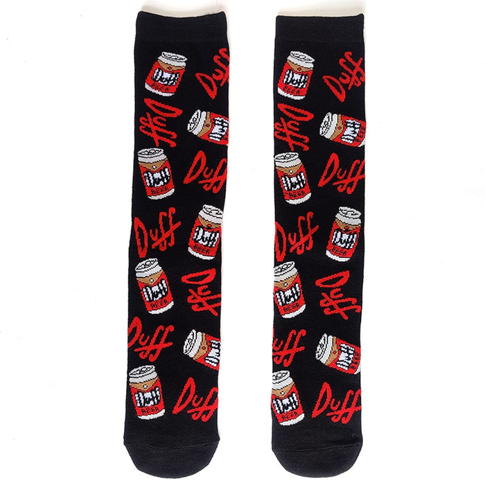 The Simpsons 'Duff Beer | Black' Crew Socks