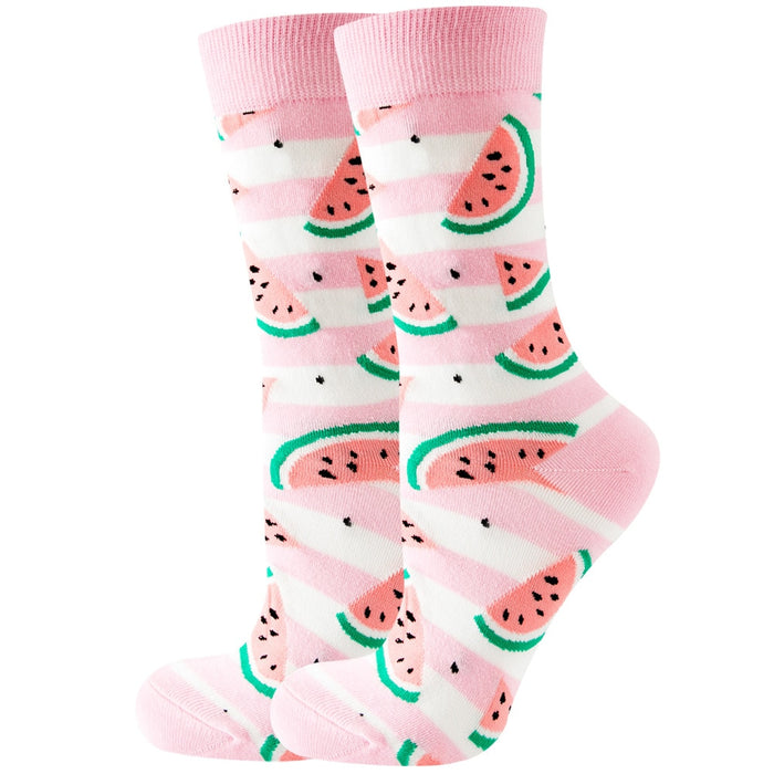 'Pink Watermelon' Crew Socks