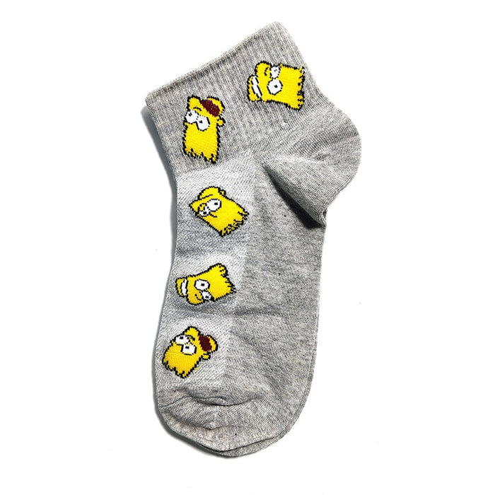 The Simpsons 'Bart's Different Emotions Gray' Ankle Socks