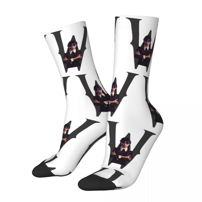 Wednesday Addams "Wednesday Addams Minimal Print" Crew Socks