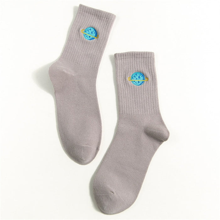 Planets 'The Ring Planet' Crew Socks