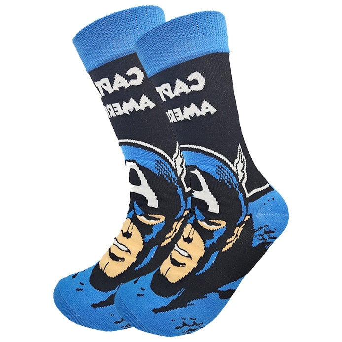 Avengers 'Comic Captain America Big Print' Crew Socks