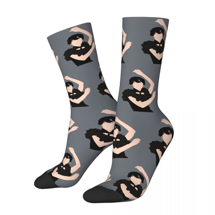 Wednesday Addams "Sketch Of Dancing Wednesday Addams" Crew Socks