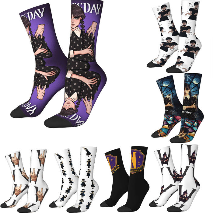 Wednesday Addams "Wednesday Addams With Thing Animated" Crew Socks