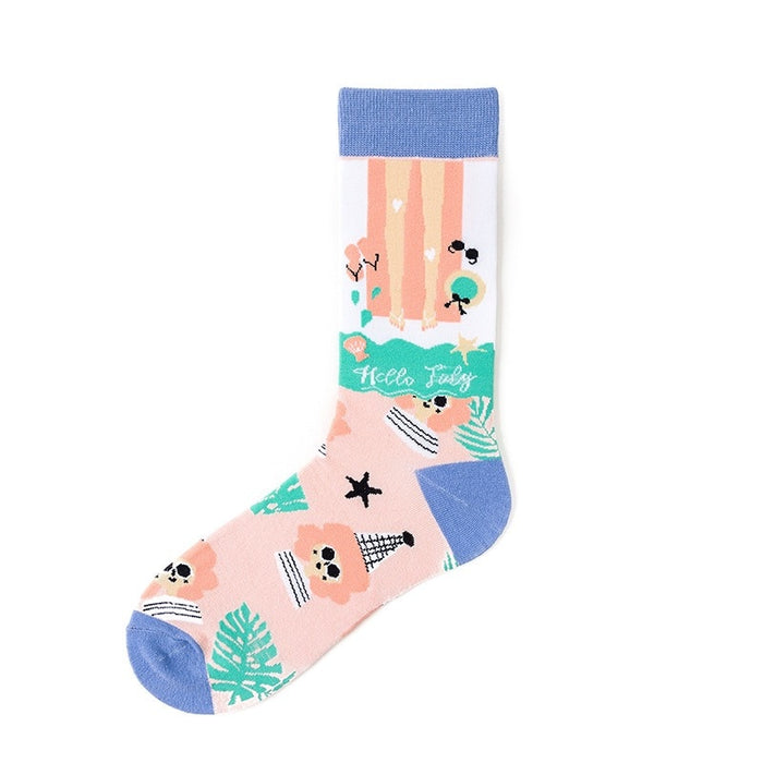 "Cute Cartoon Human Face" Socks