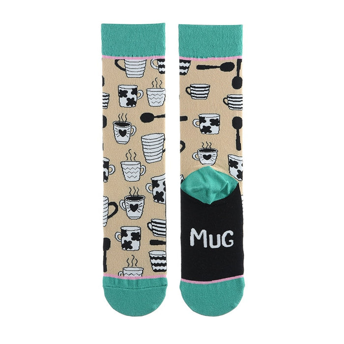 'Cool Print Mugs' Crew Socks