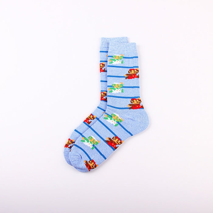 Super Mario 'Old Pixelated Mario' Crew Socks