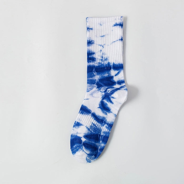 Tie Dye 'Dark Blue Tint' Crew Socks