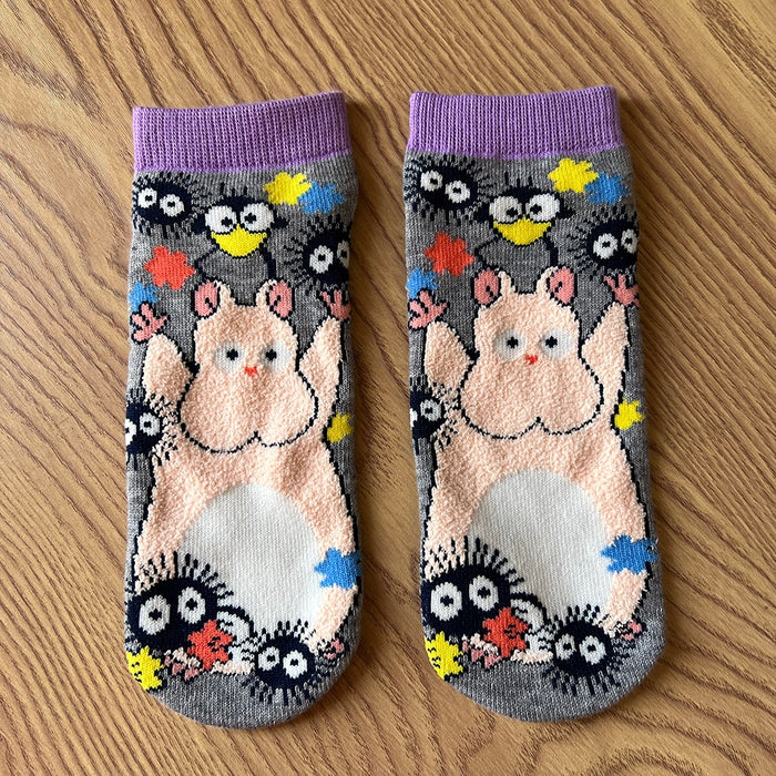 Spirited Away "Susuwatari And Big Bear" Ankle Socks