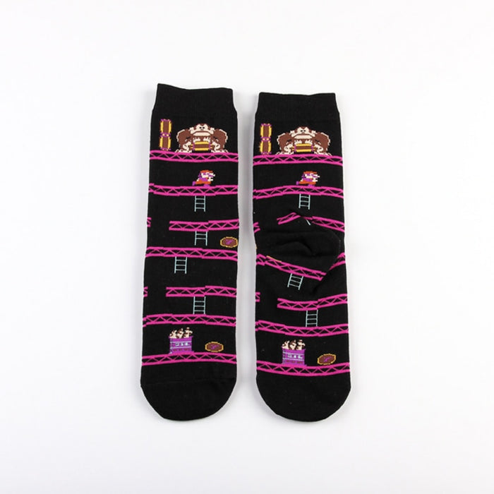 Super Mario 'Pixelated Donkey Kong Level' Crew Socks