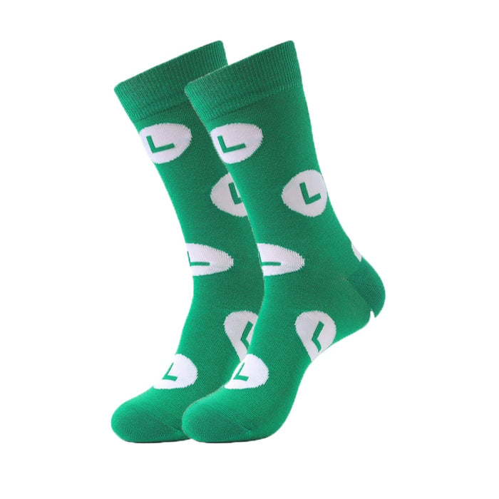 Super Mario 'Luigi Logo' Crew Socks